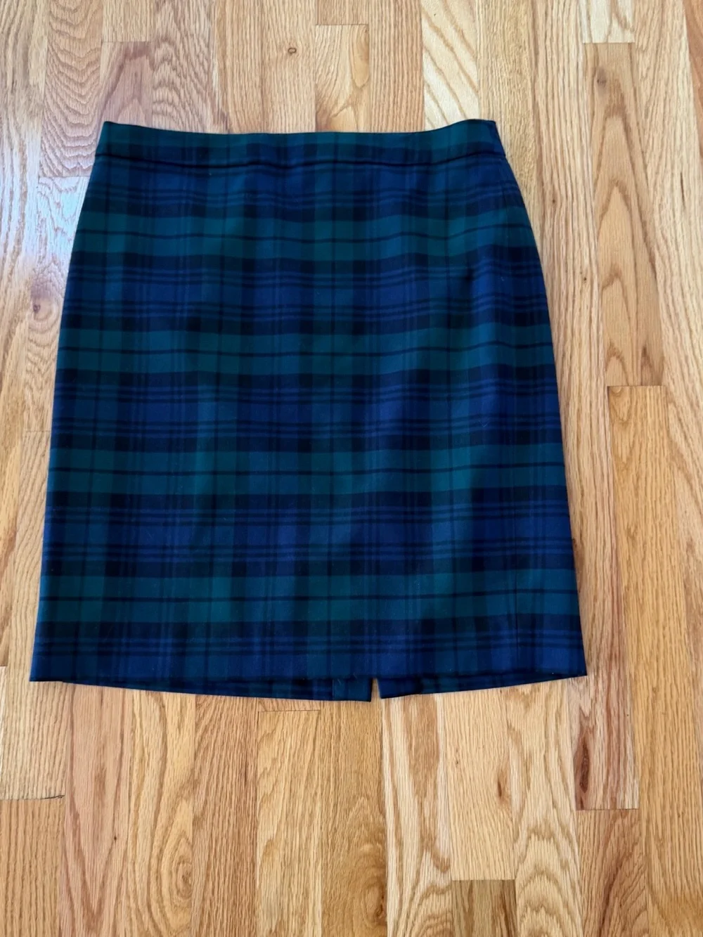 J. Crew Navy & Green Plaid Pencil Skirt